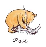 Pooh signing his name